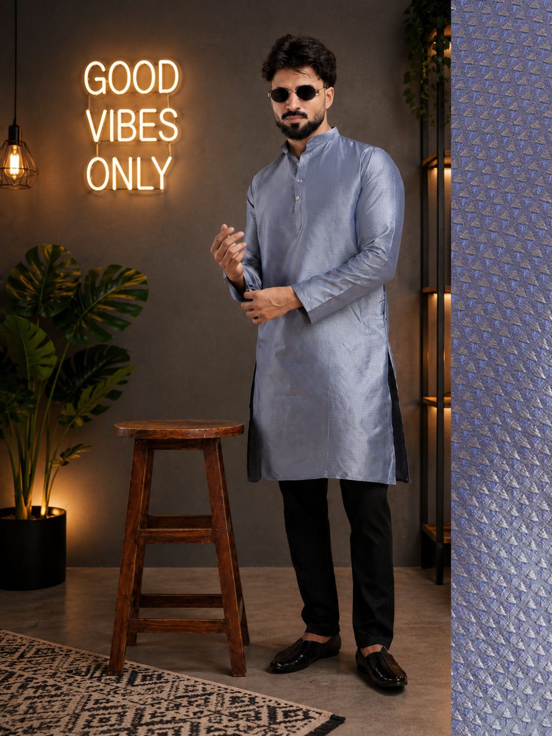tsarina Men Cotton Silk Kurta Pyjama Set-picture-23