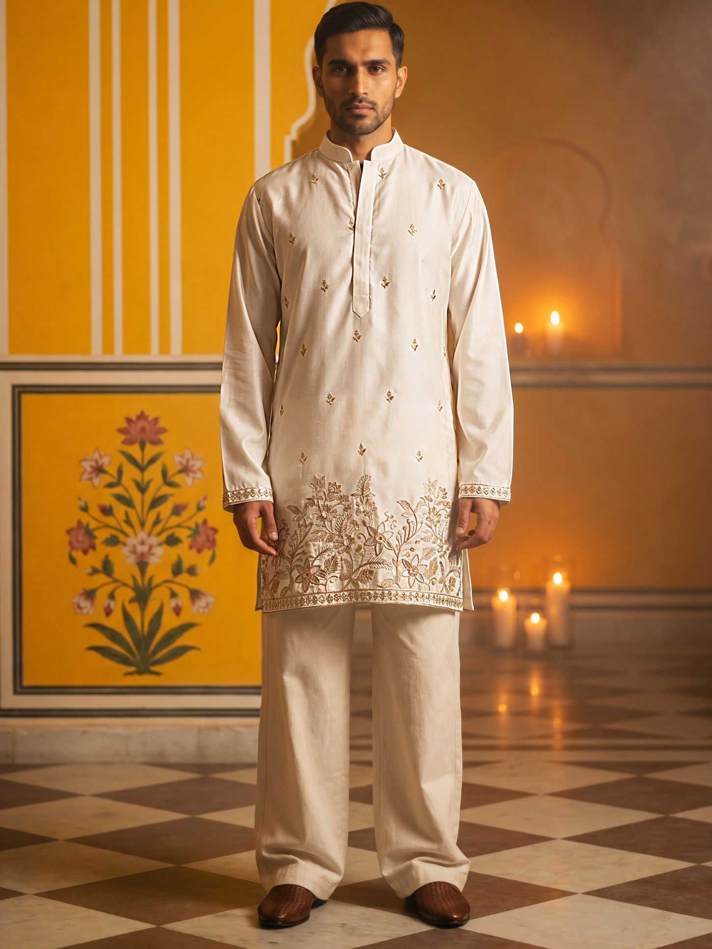 jompers Men Silk Blend Kurta Pyjama Set-picture-20