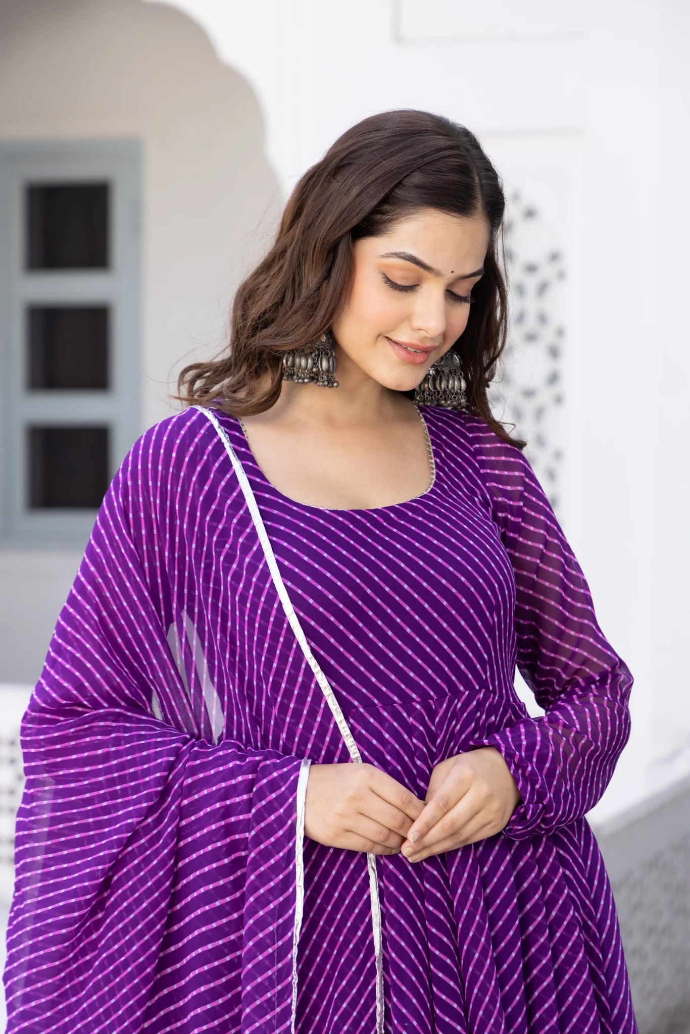 dhyan fashion hub Printed Georgette Stitched Anarkali Gown-picture-20