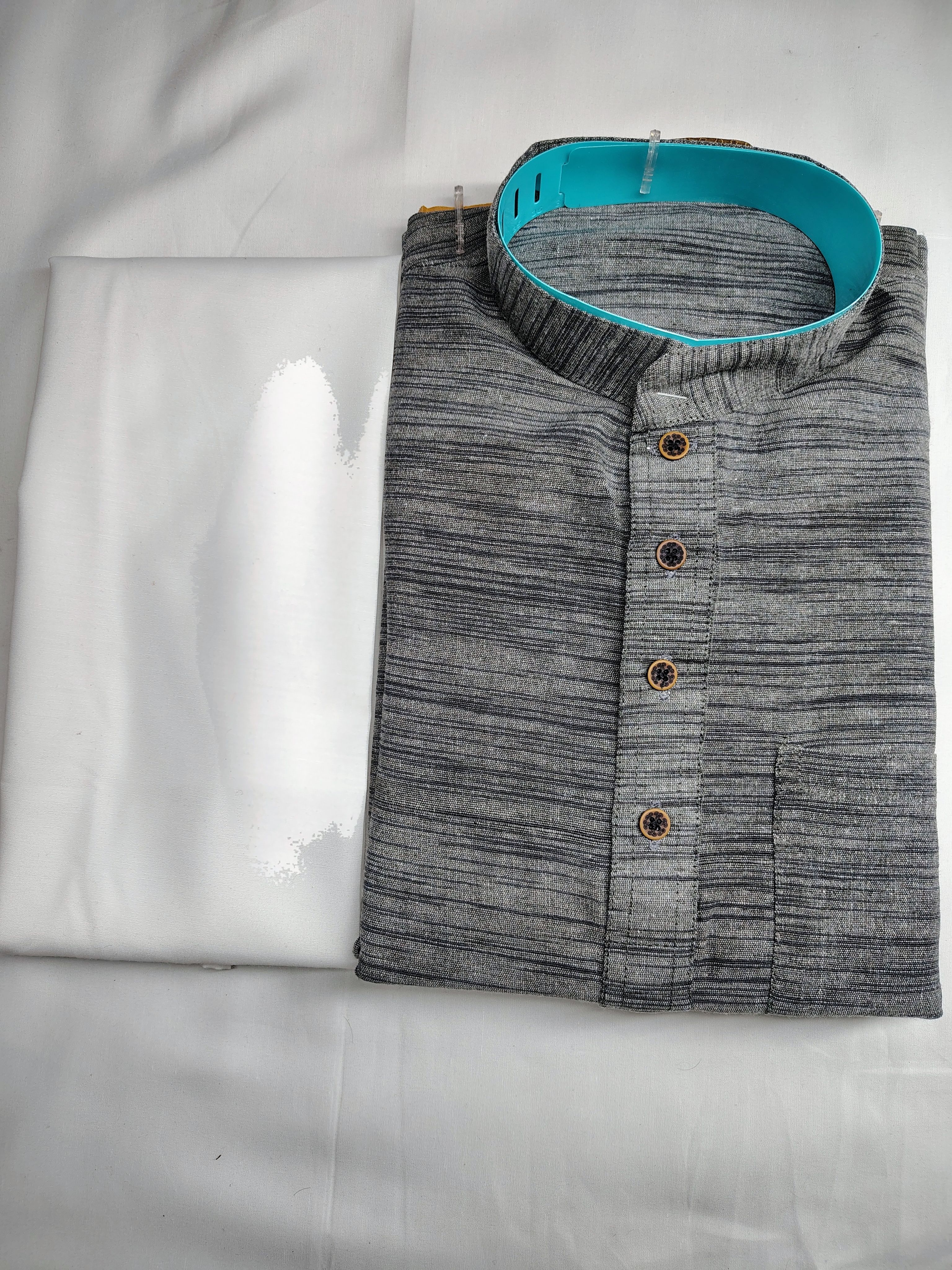 Men Khadi Cotton Kurta Pyjama Set-image-30