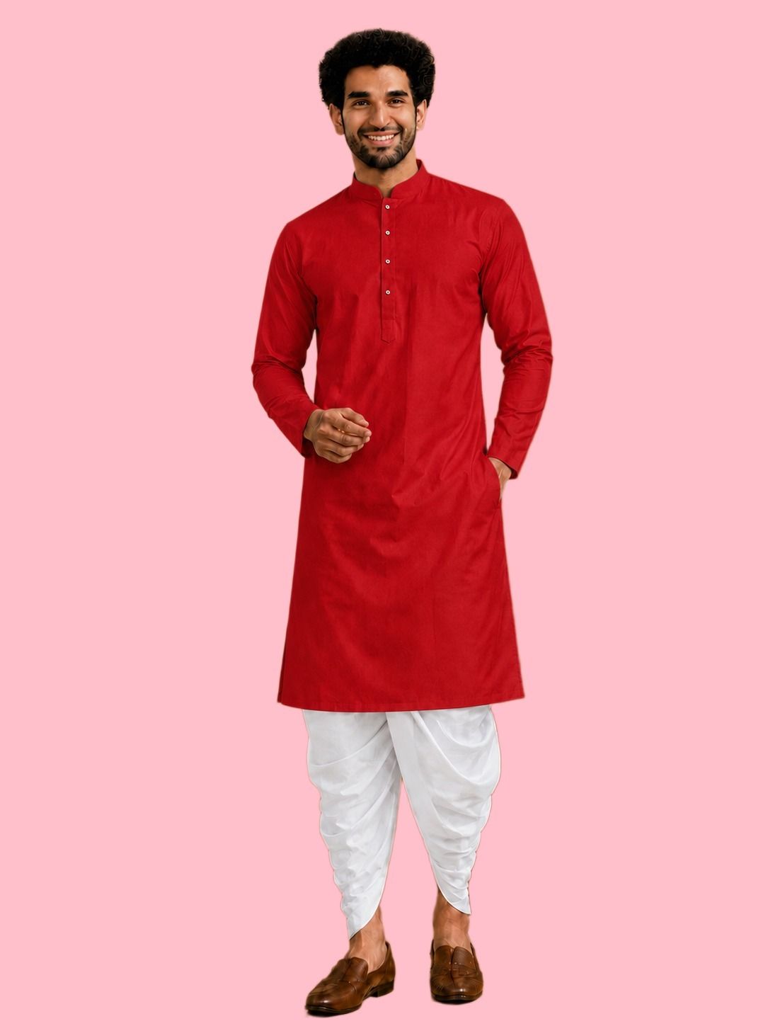 dhasu trendz Men Cotton Rayon Kurta Dhoti Set-picture-27