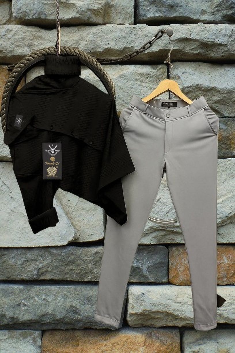 black deer Men Cotton Blend Shirt Pant Set-picture-26