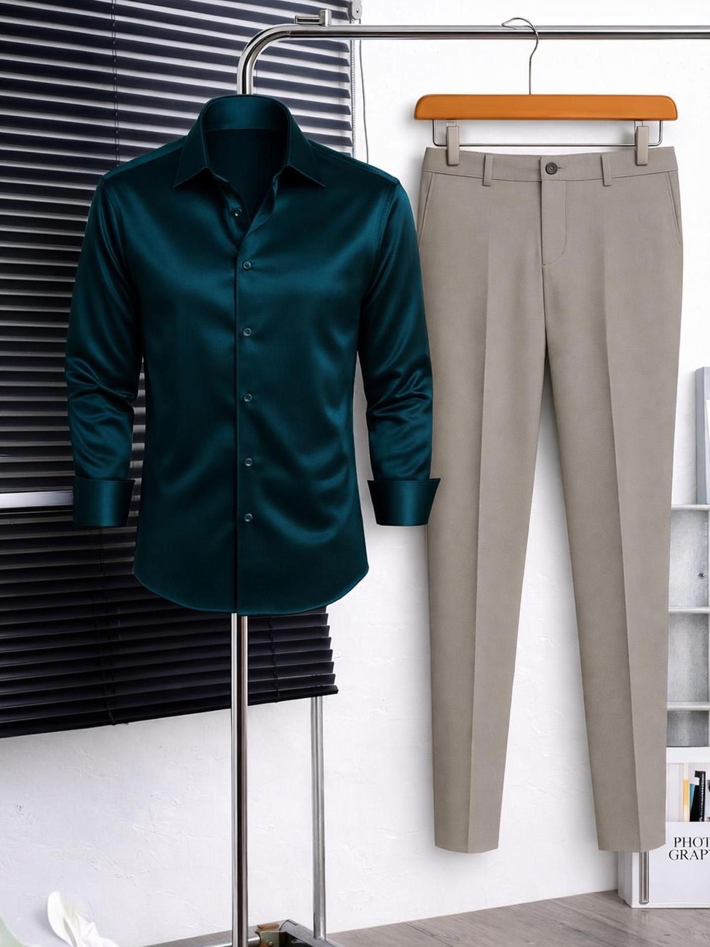 black deer Men Cotton Blend Shirt Pant Set-picture-34