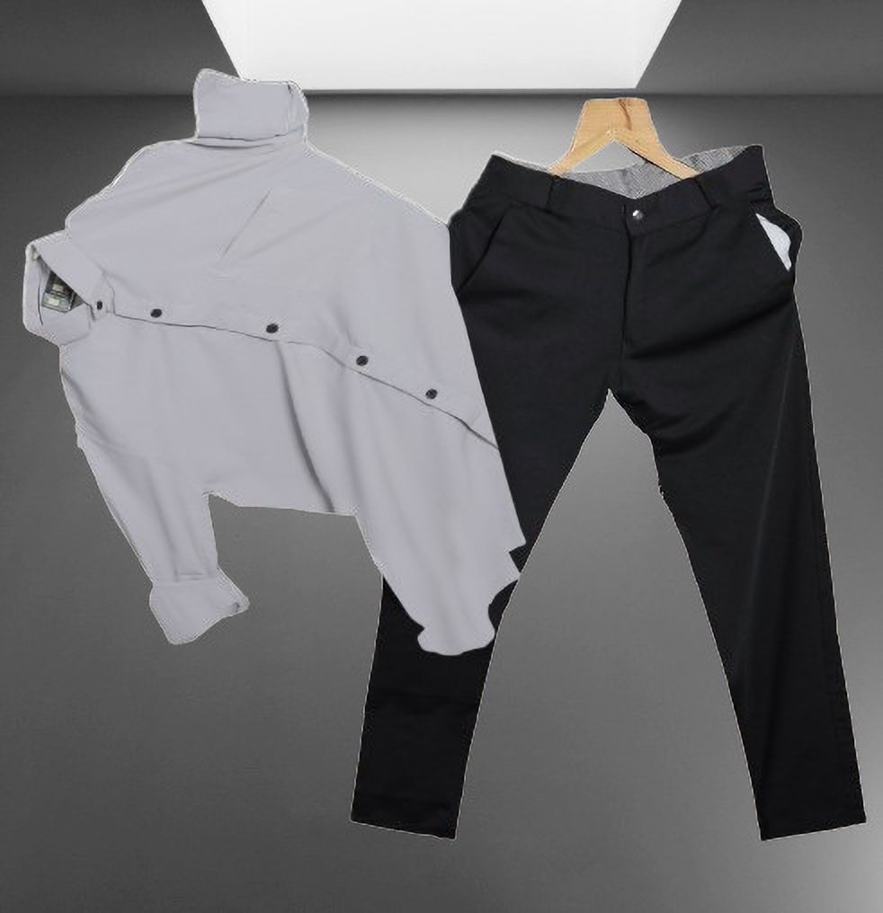 Men Cotton Blend Shirt Pant Set-image-5