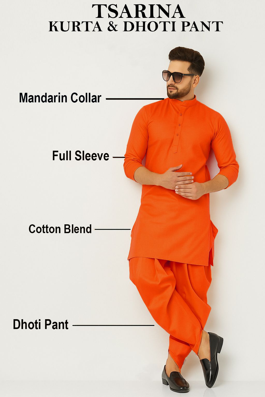 Men Cotton Blend Kurta Dhoti Pant Set-image-30
