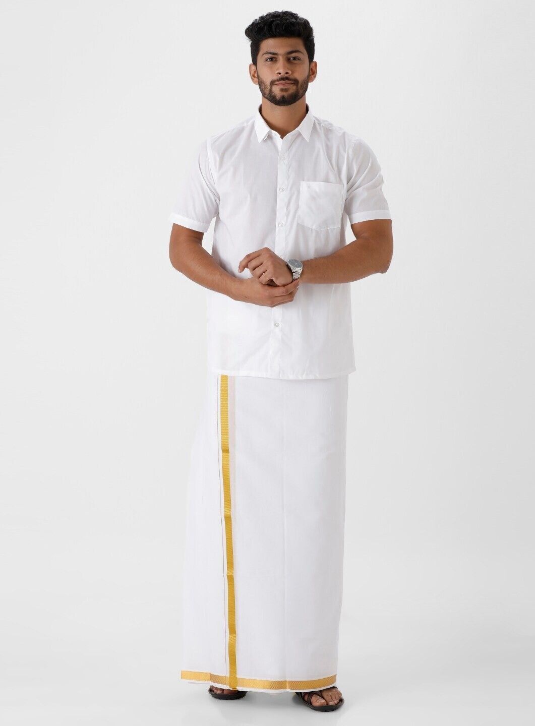 ramraj cotton Men Cotton Blend Shirt Dhoti Set-picture-11