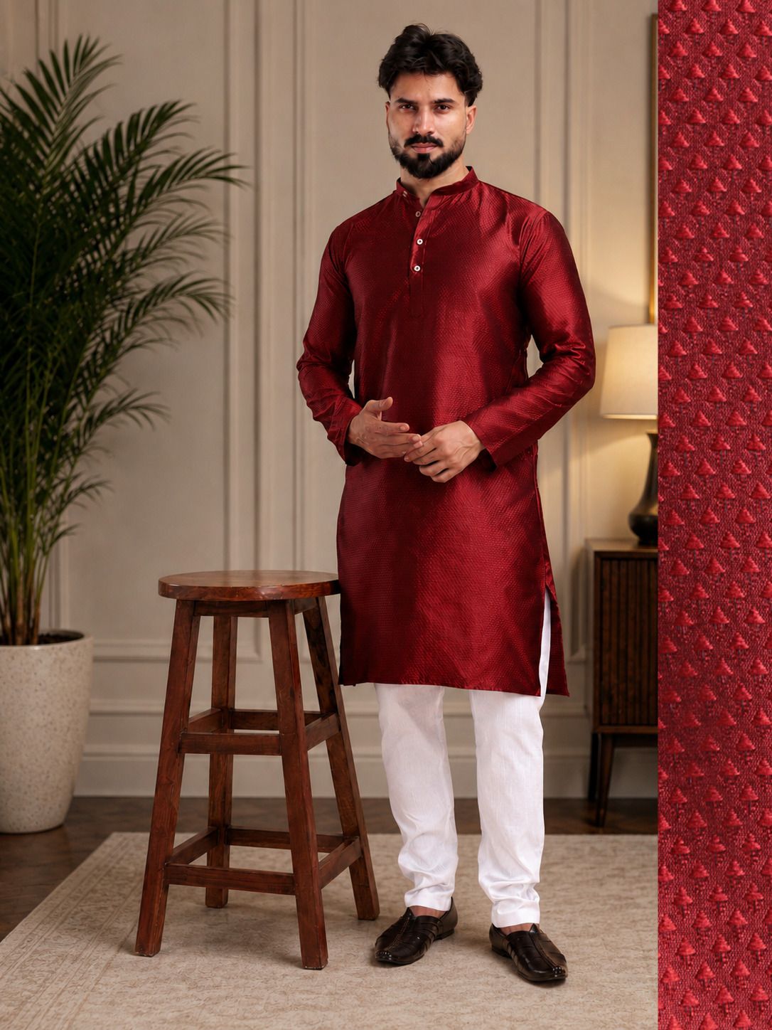 tsarina Men Cotton Silk Kurta Pyjama Set-picture-12
