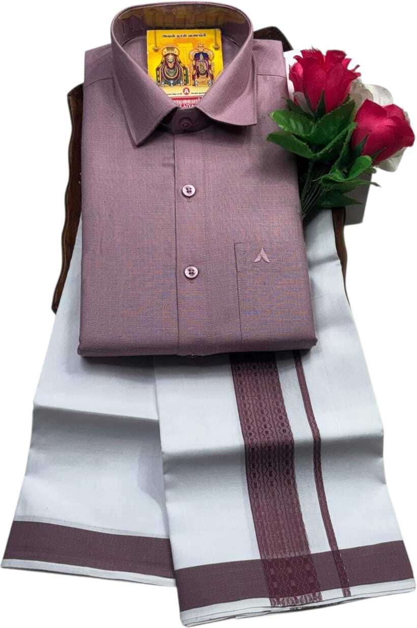 ithazhya enterpreises Men Pure Cotton Shirt Dhoti Set-picture-36