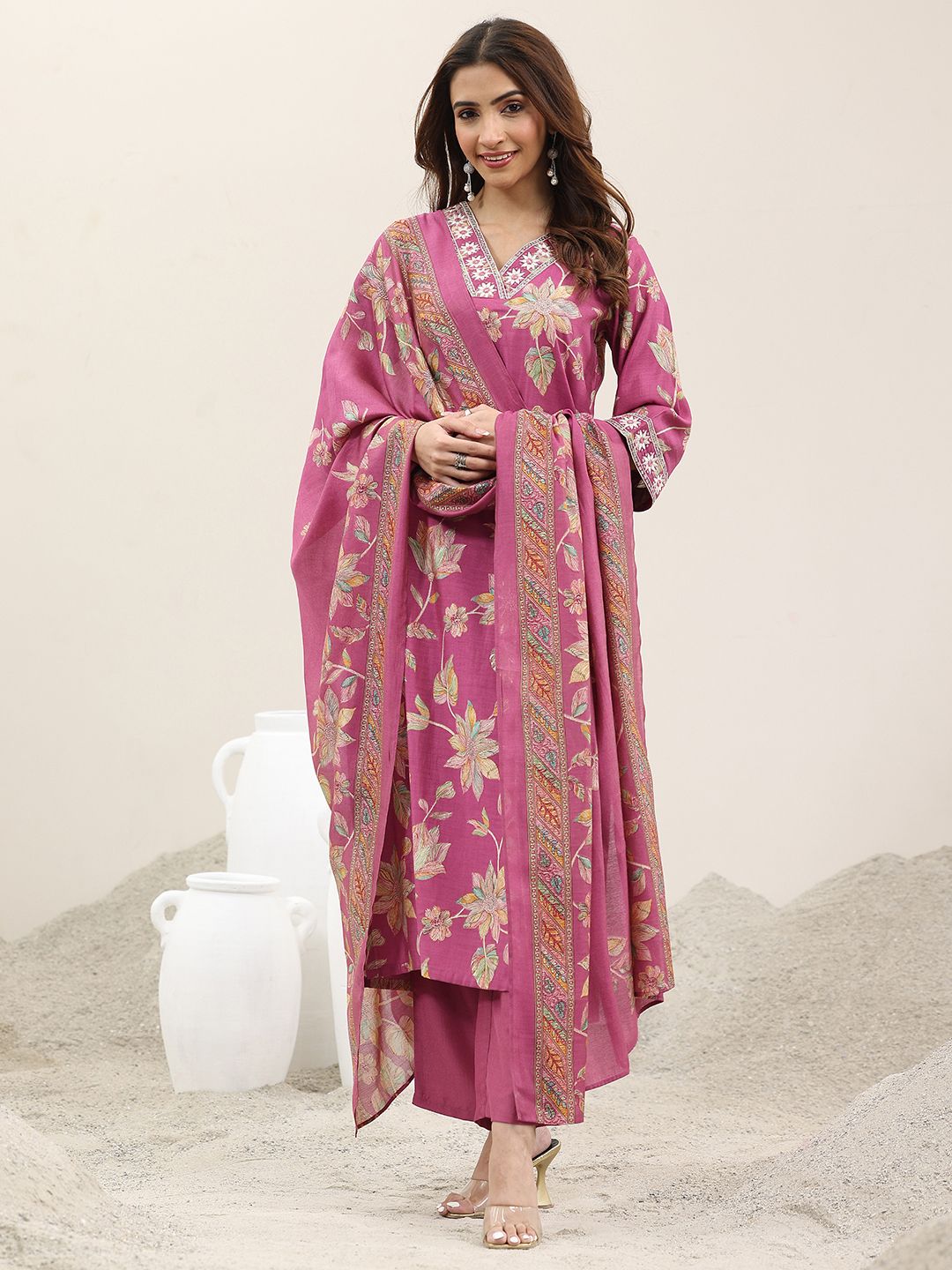 libas Women Silk Blend Kurta Pant Dupatta Set-picture-11