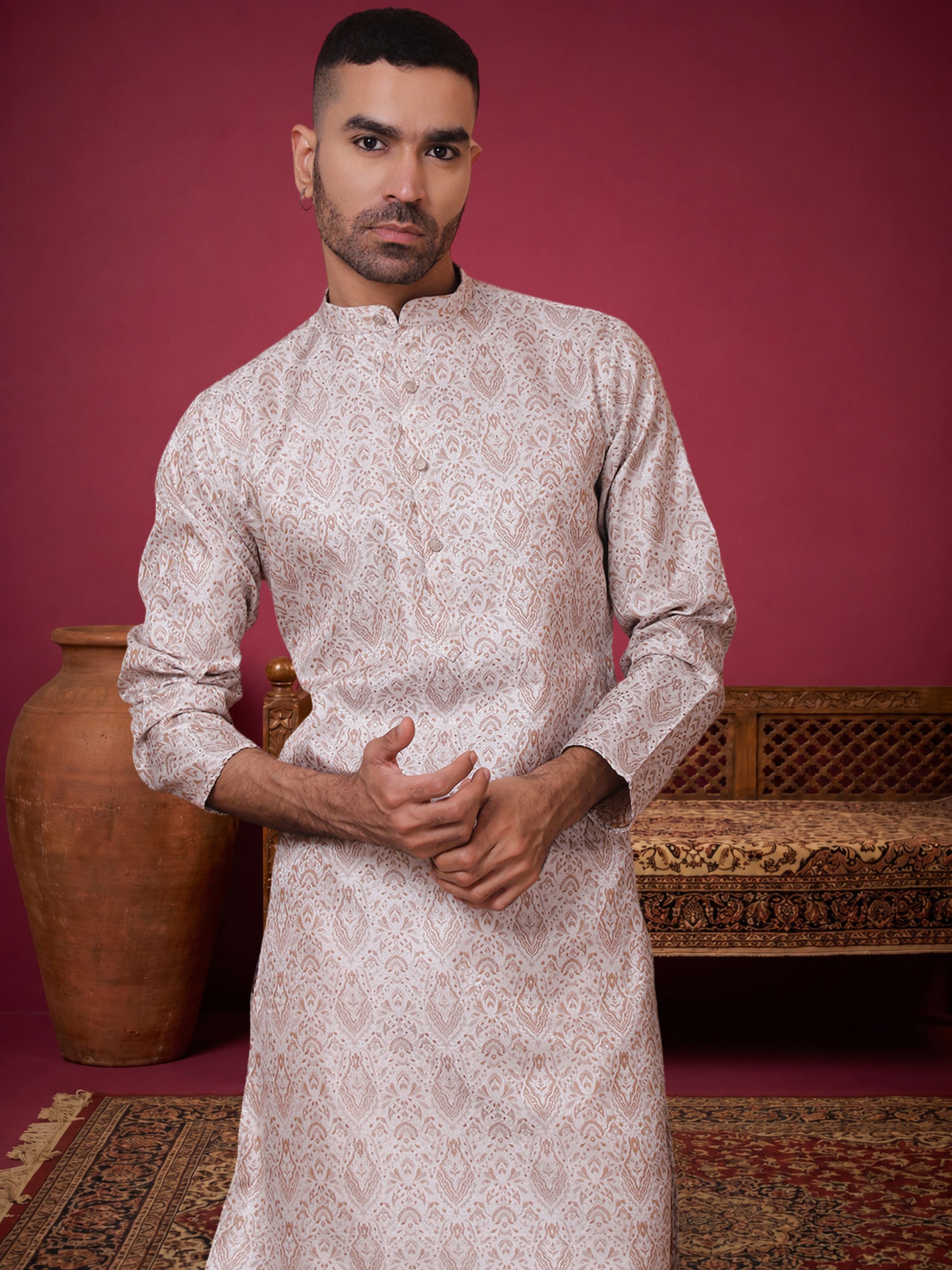 anouk Men Silk Blend Kurta Pyjama Set-picture-41