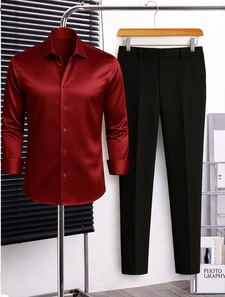 torontocn Men Satin Shirt Pant Set-picture-39