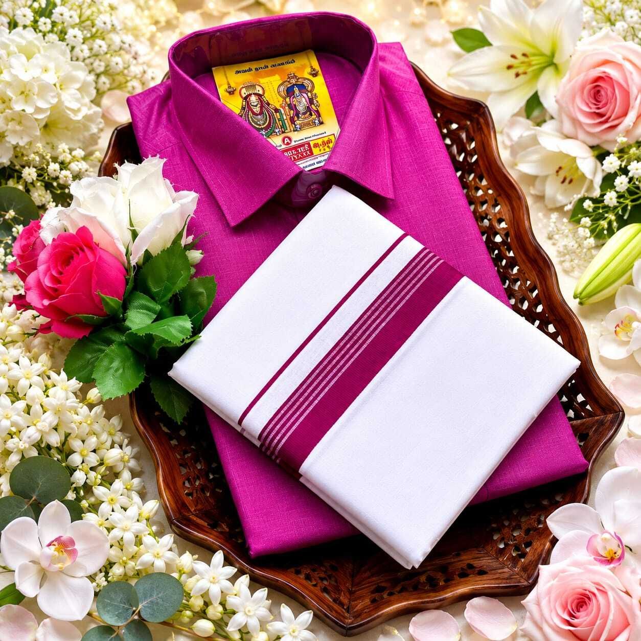 Men Pure Cotton Shirt Dhoti Set-image-41