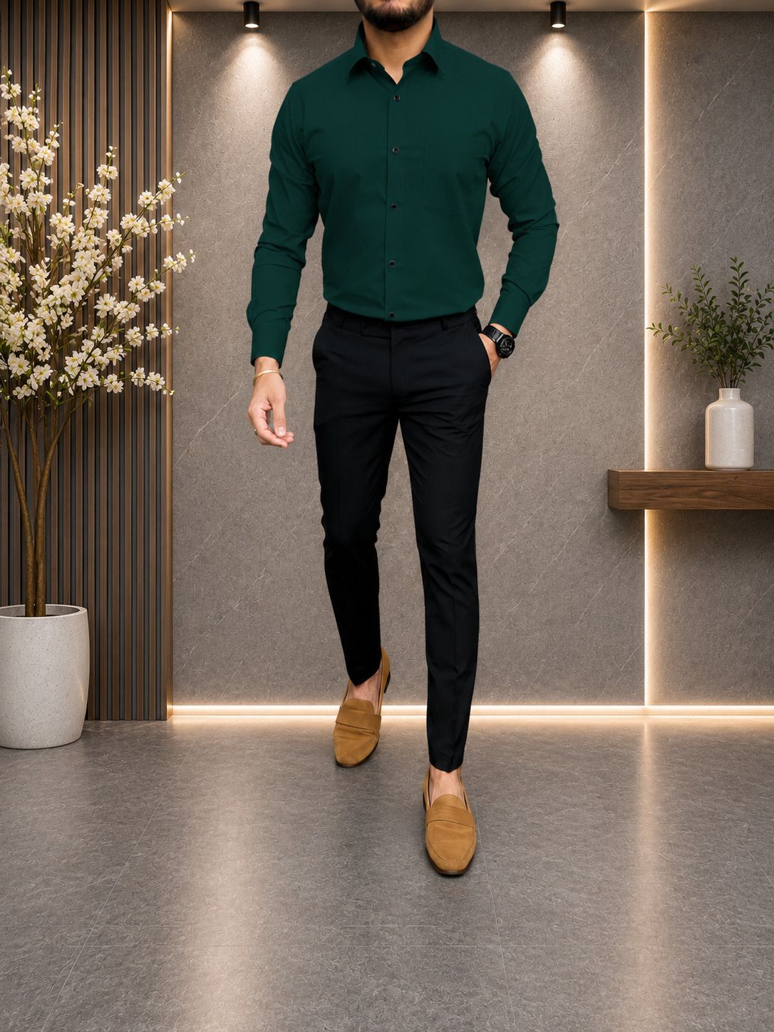 khodiyar fashion Men Cotton Blend Shirt Pant Set-picture-36