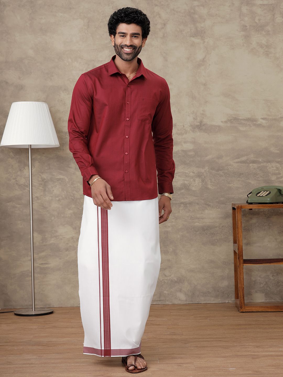 ramraj cotton Men Cotton Blend Shirt Dhoti Set-picture-33