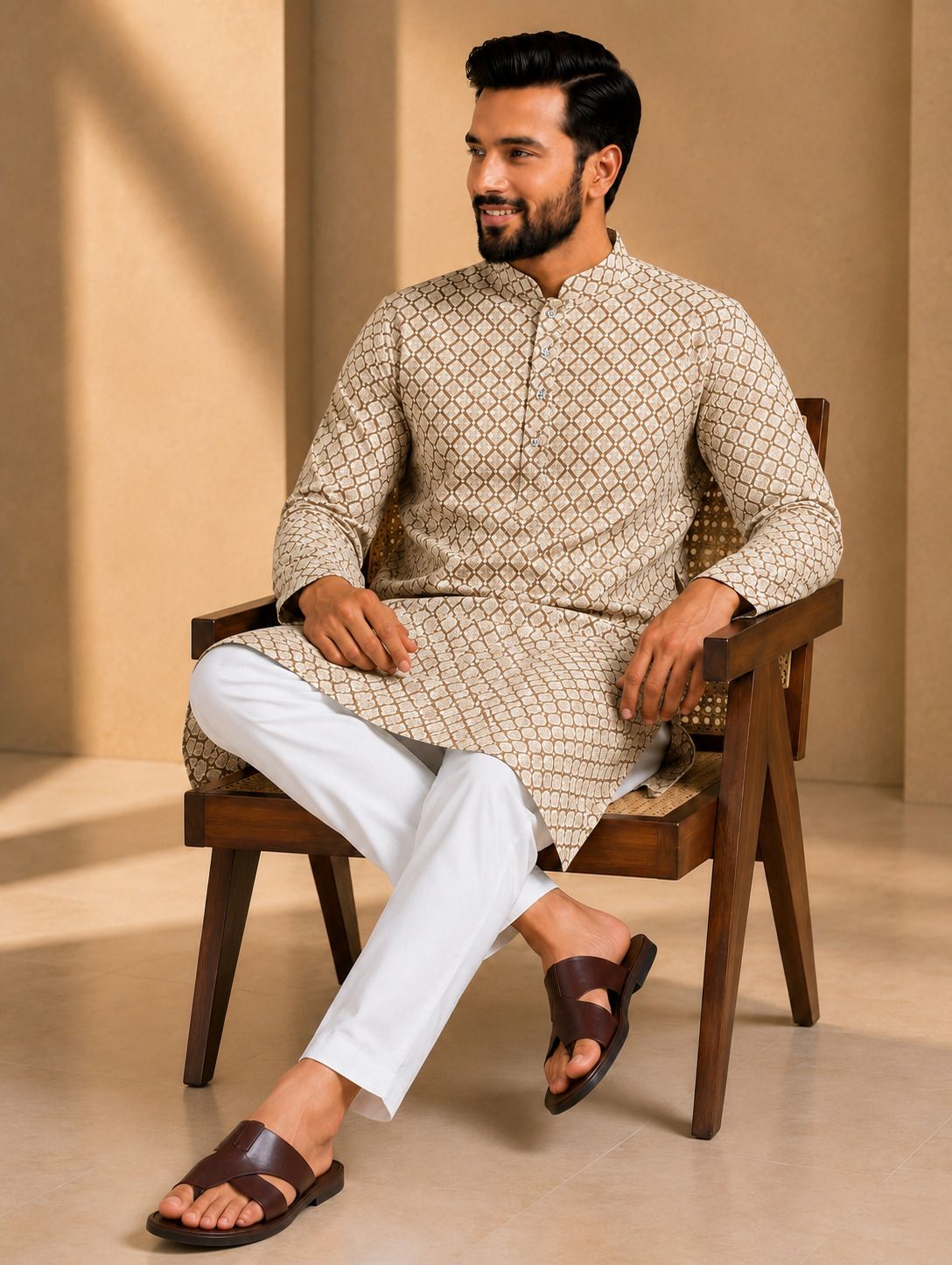 aayanvi enterprise Men Chiffon Kurta Set-picture-21