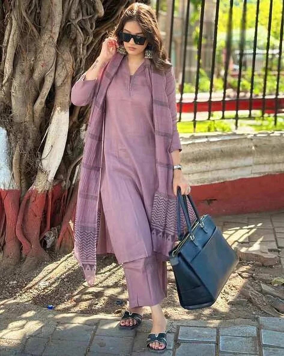 Women Viscose Rayon Kurti Pant Attached Dupatta Set-image-23