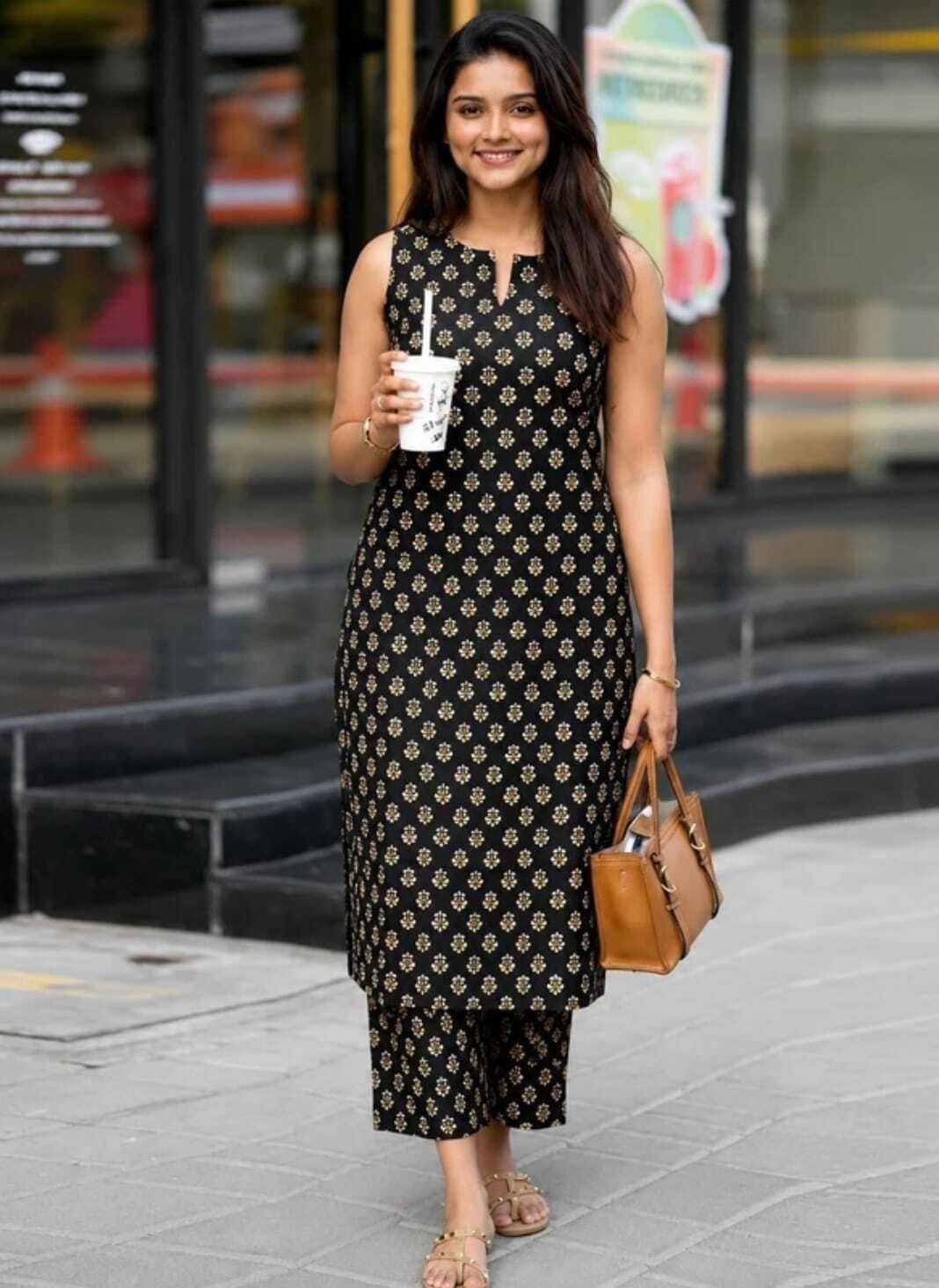 Women Viscose Rayon Kurti Palazzo Set-image-35
