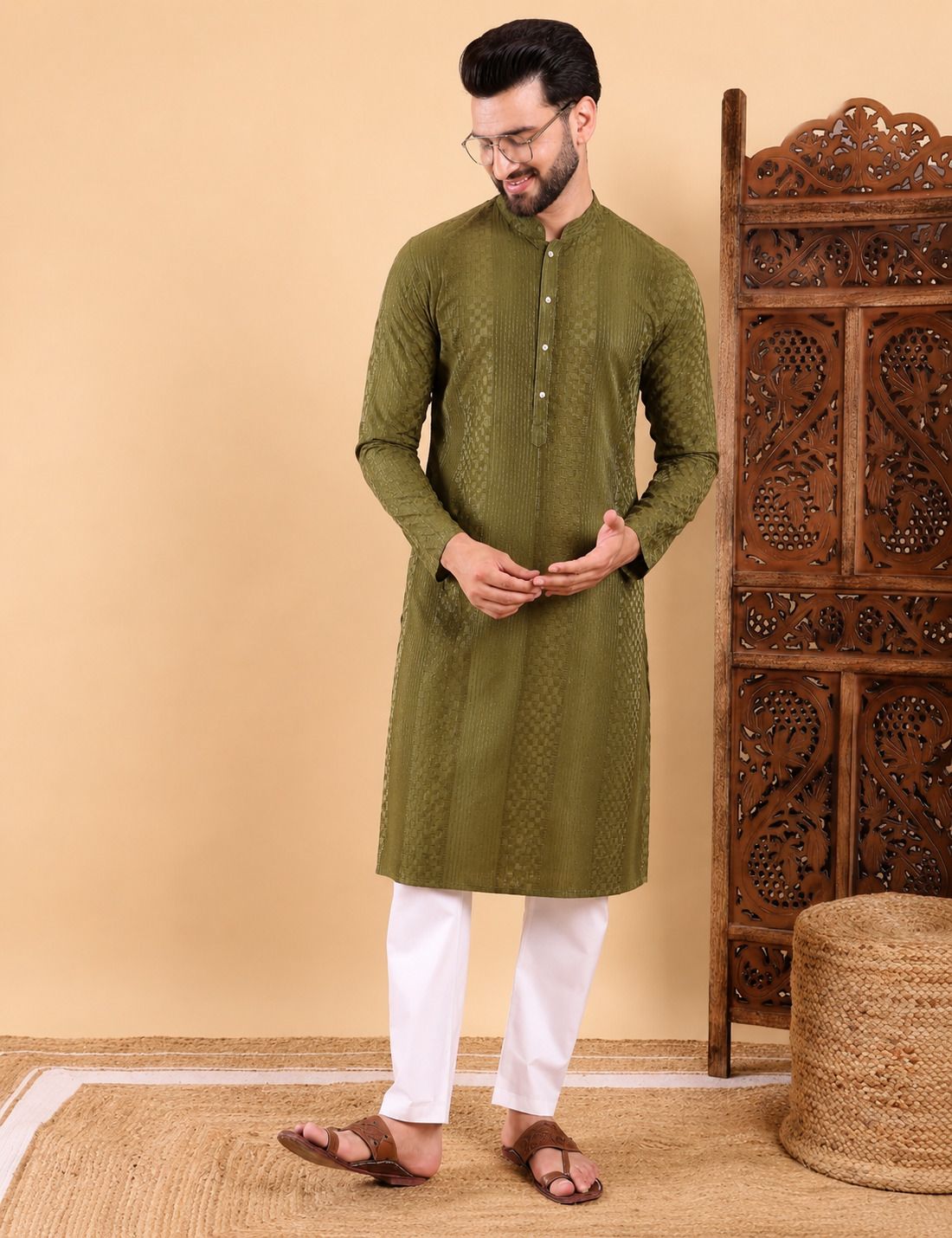 seawind Men Cotton Rayon Kurta Pyjama Set-picture-3