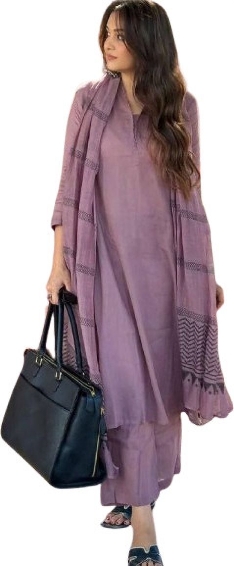 abc Women Cotton Blend Kurta Pant Dupatta Set-picture-38