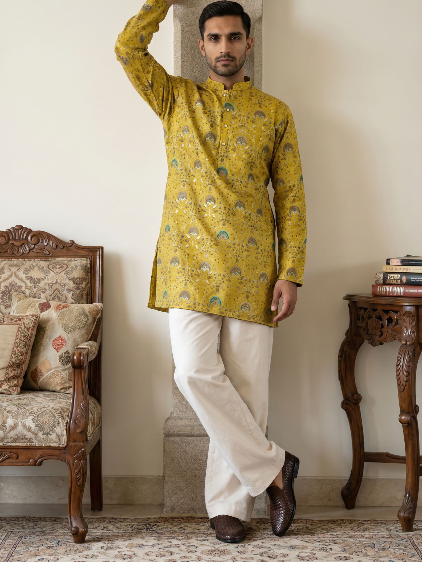 jompers Men Silk Blend Kurta Pyjama Set-picture-24