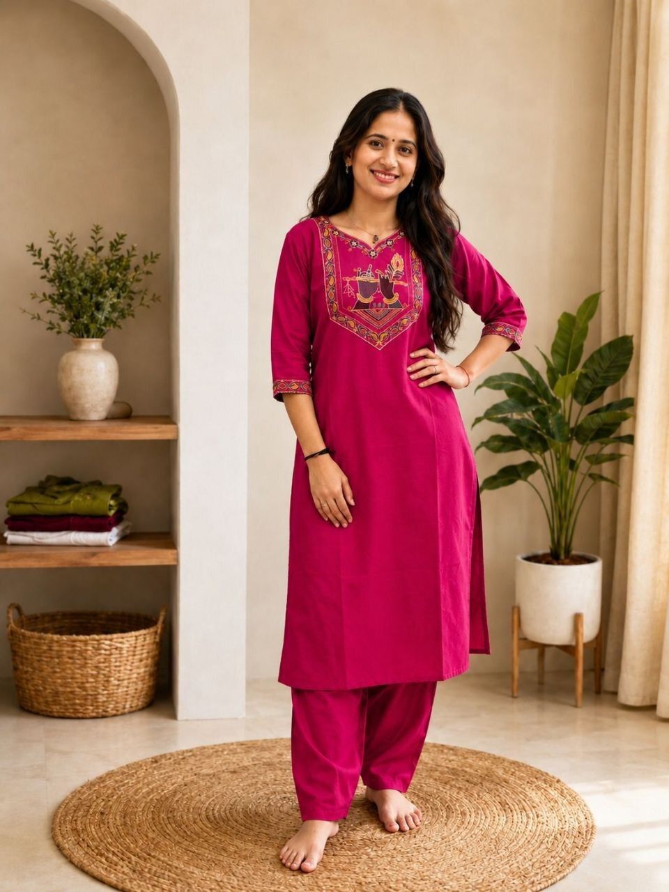 abc Women Cotton Blend Kurta Pant Set-picture-36