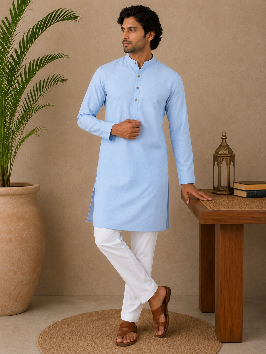 stallino Men Pure Cotton Kurta Set-picture-17