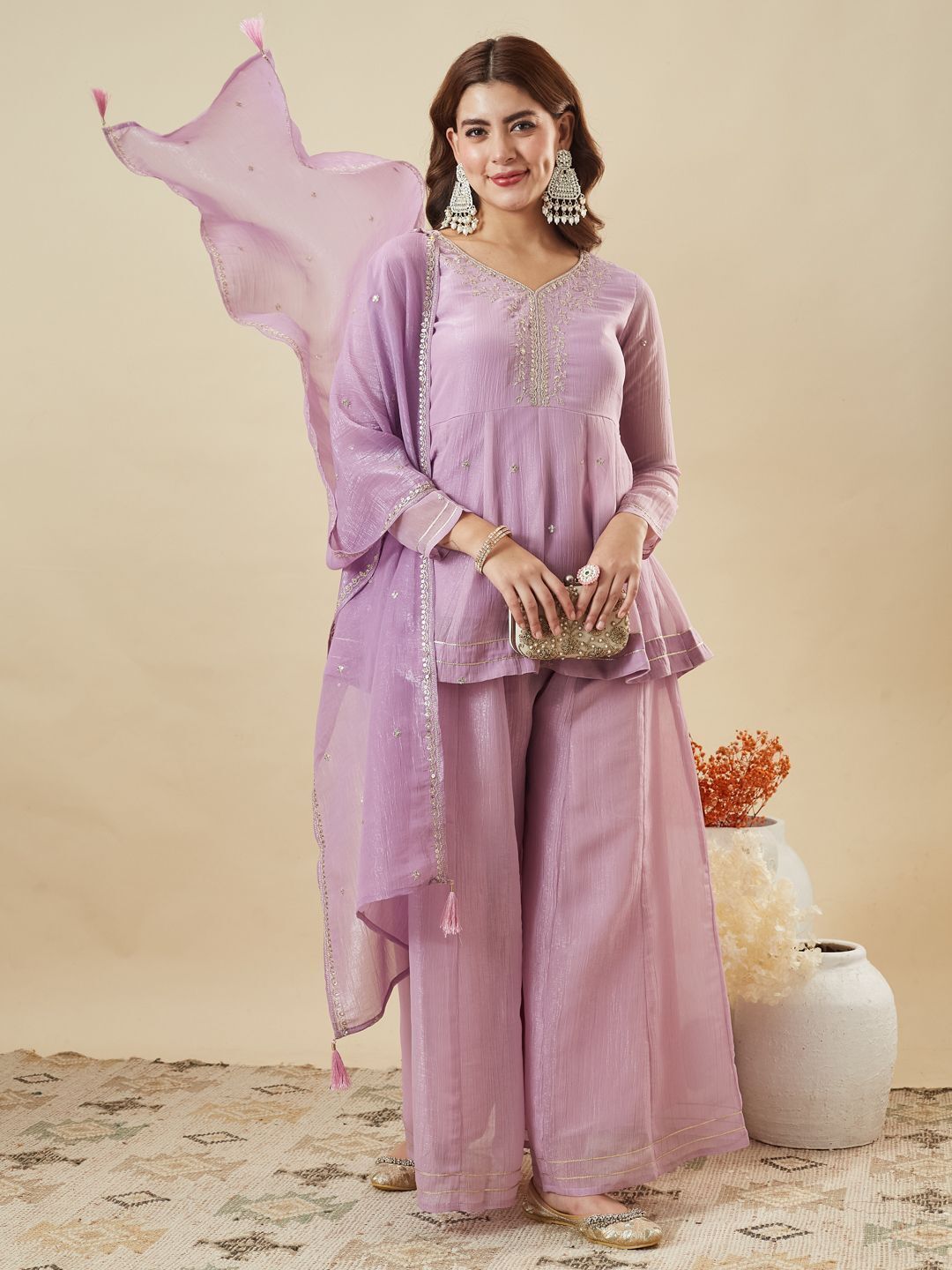 mokosh Women Pure Silk Kurta Pant Dupatta Set-picture-30