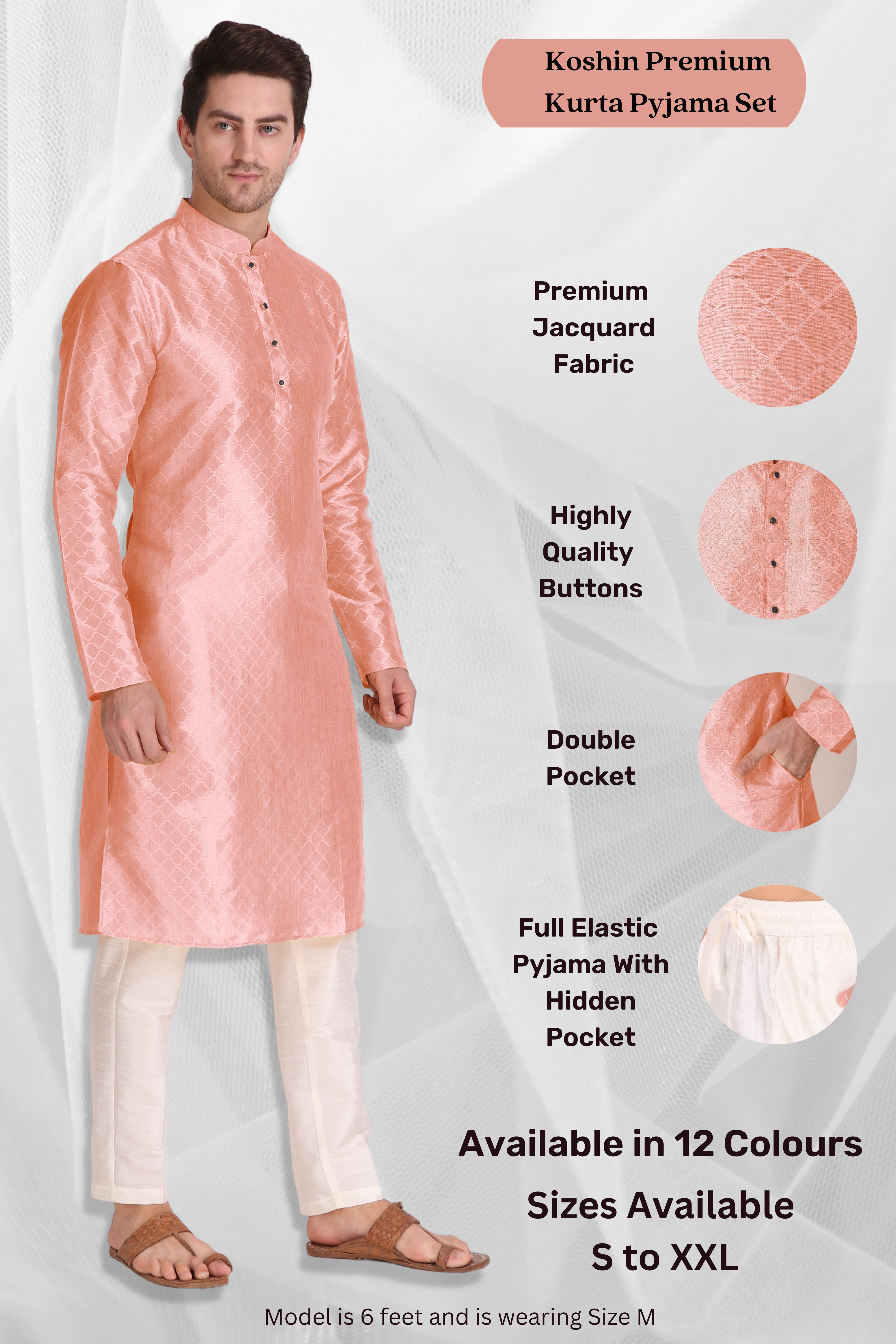 koshin Men Art Silk Kurta Pyjama Set-picture-10