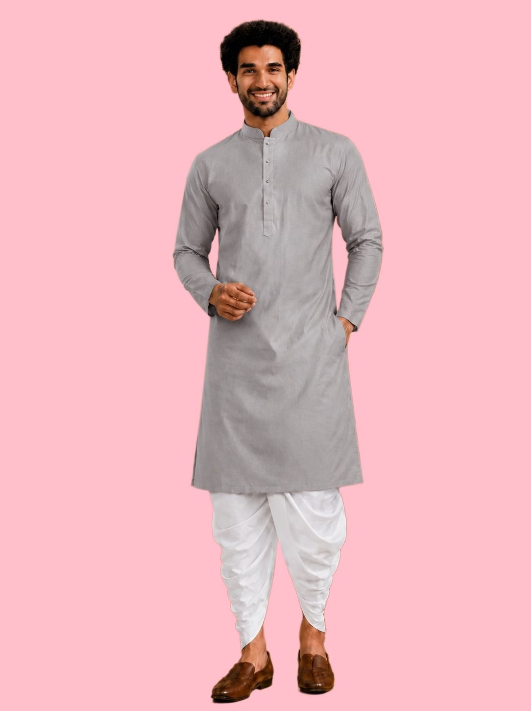 dhasu trendz Men Cotton Rayon Kurta Dhoti Set-picture-26