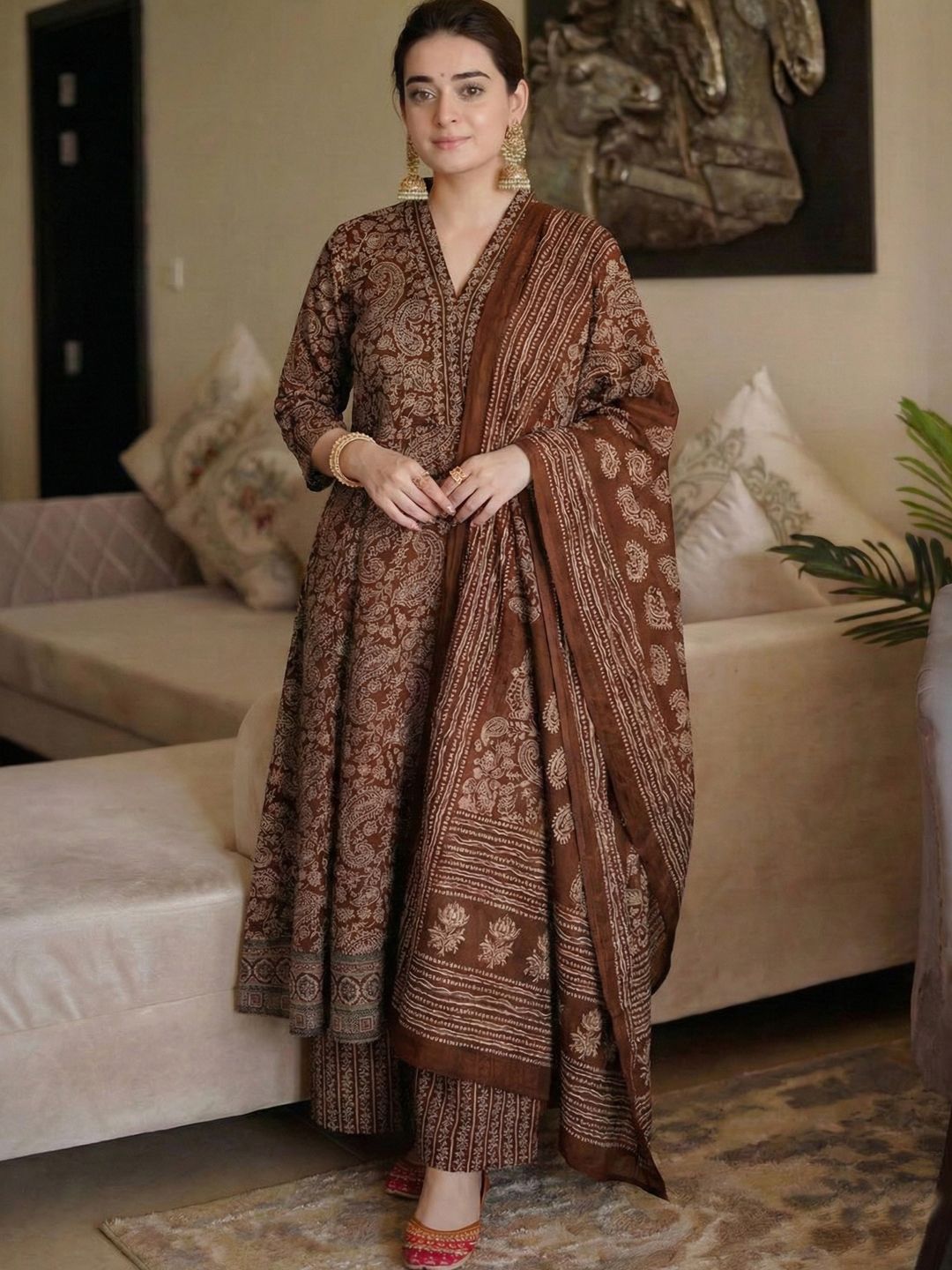 Women Viscose Rayon Kurti Palazzo Dupatta Set-image-29