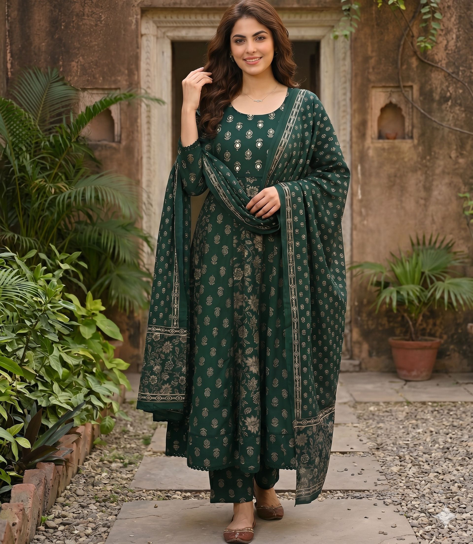 Women Pure Cotton Kurti Pant Dupatta Set-image-27