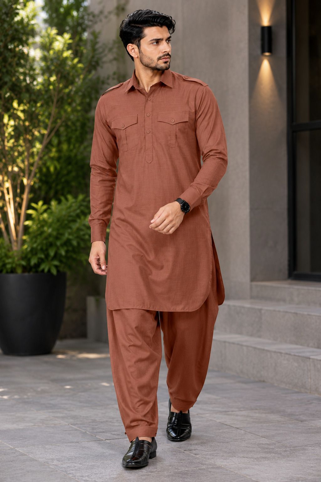Men Cotton Blend Kurta Pyjama Set-image-15