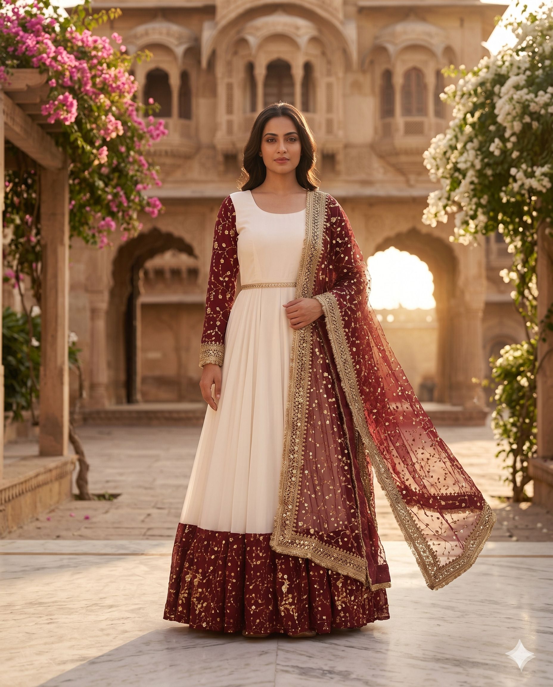 nidhi's fashion Embroidered Silk Blend Stitched Anarkali Gown-picture-44