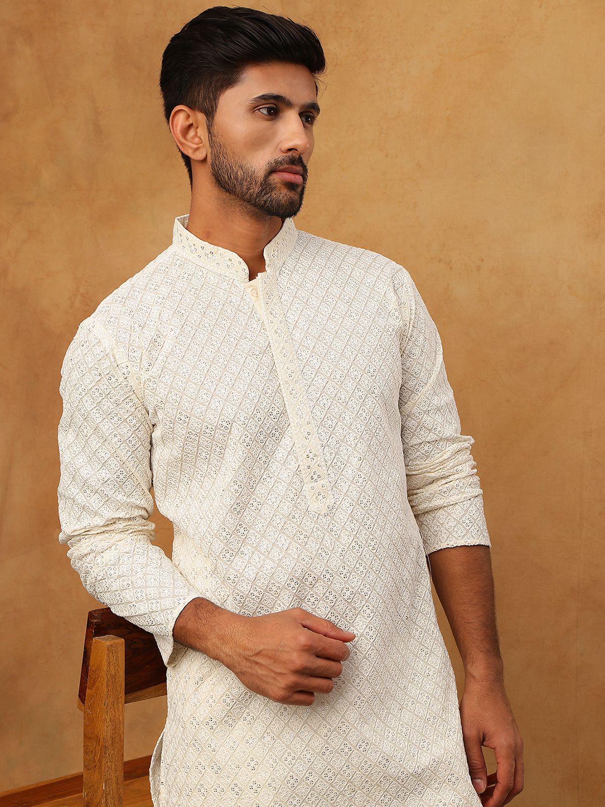 jompers Men Embroidered Cotton Blend Straight Kurta-picture-14