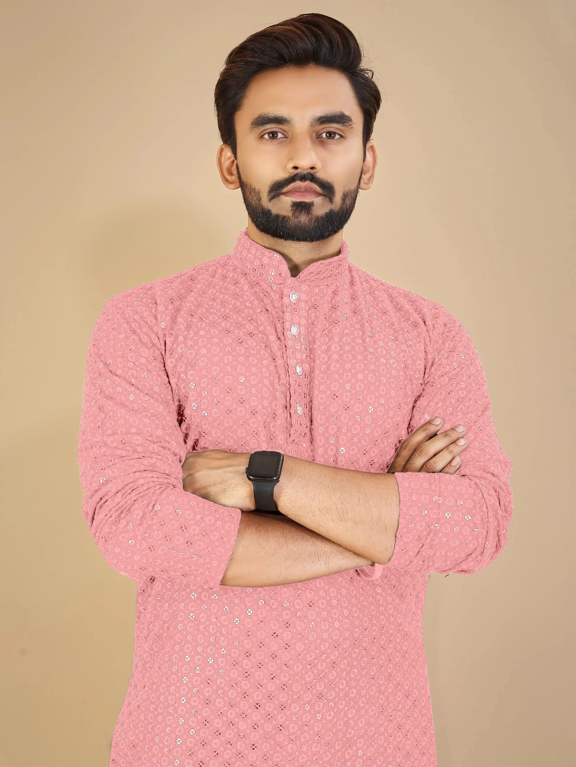 progetto Men Cotton Blend Kurta Pyjama Set-picture-18