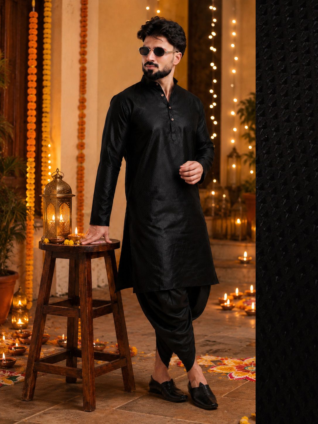tsarina Men Cotton Silk Kurta Dhoti Pant Set-picture-20