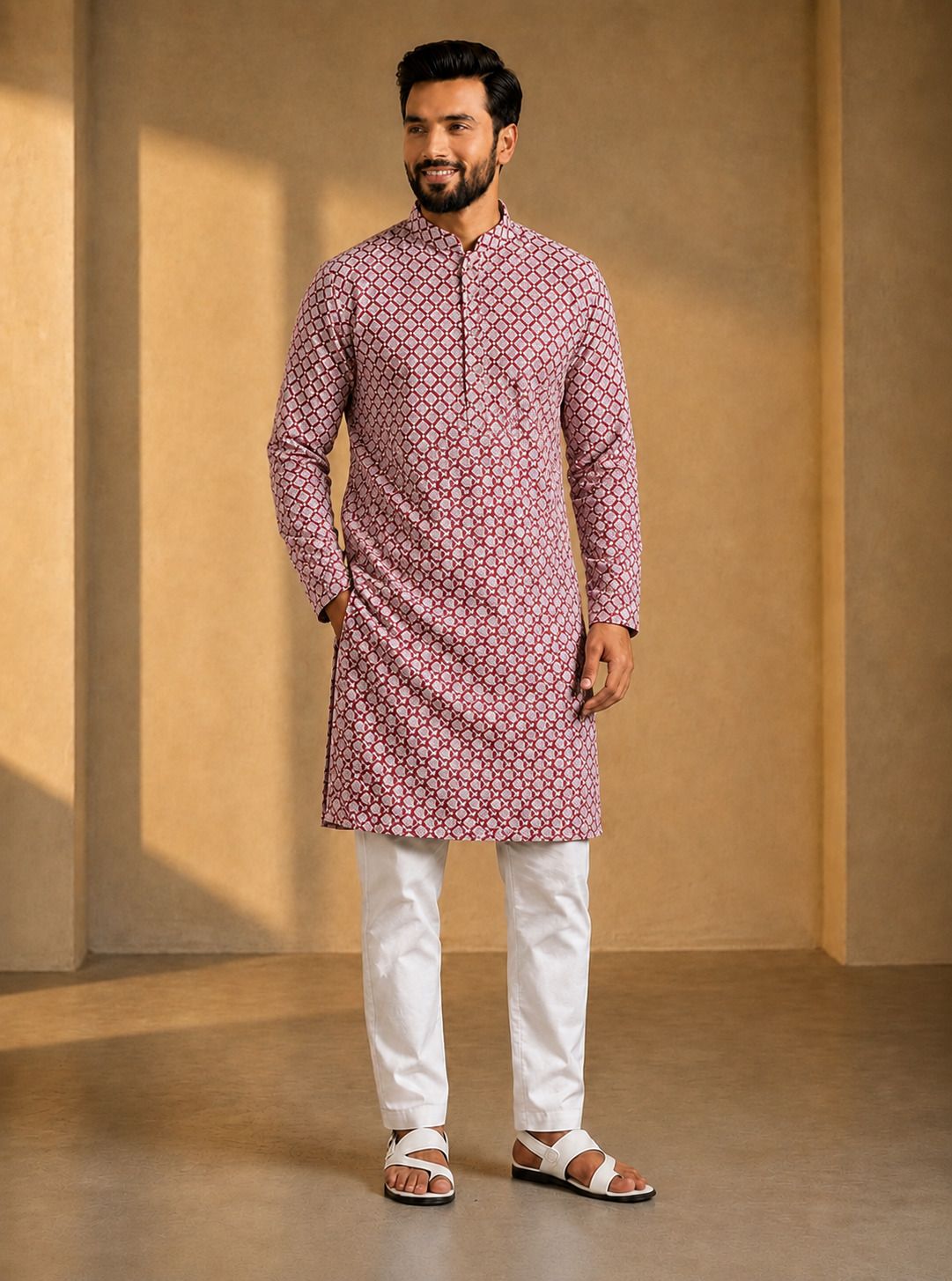 aaynvi enterprise Men Chiffon Kurta Set-picture-11