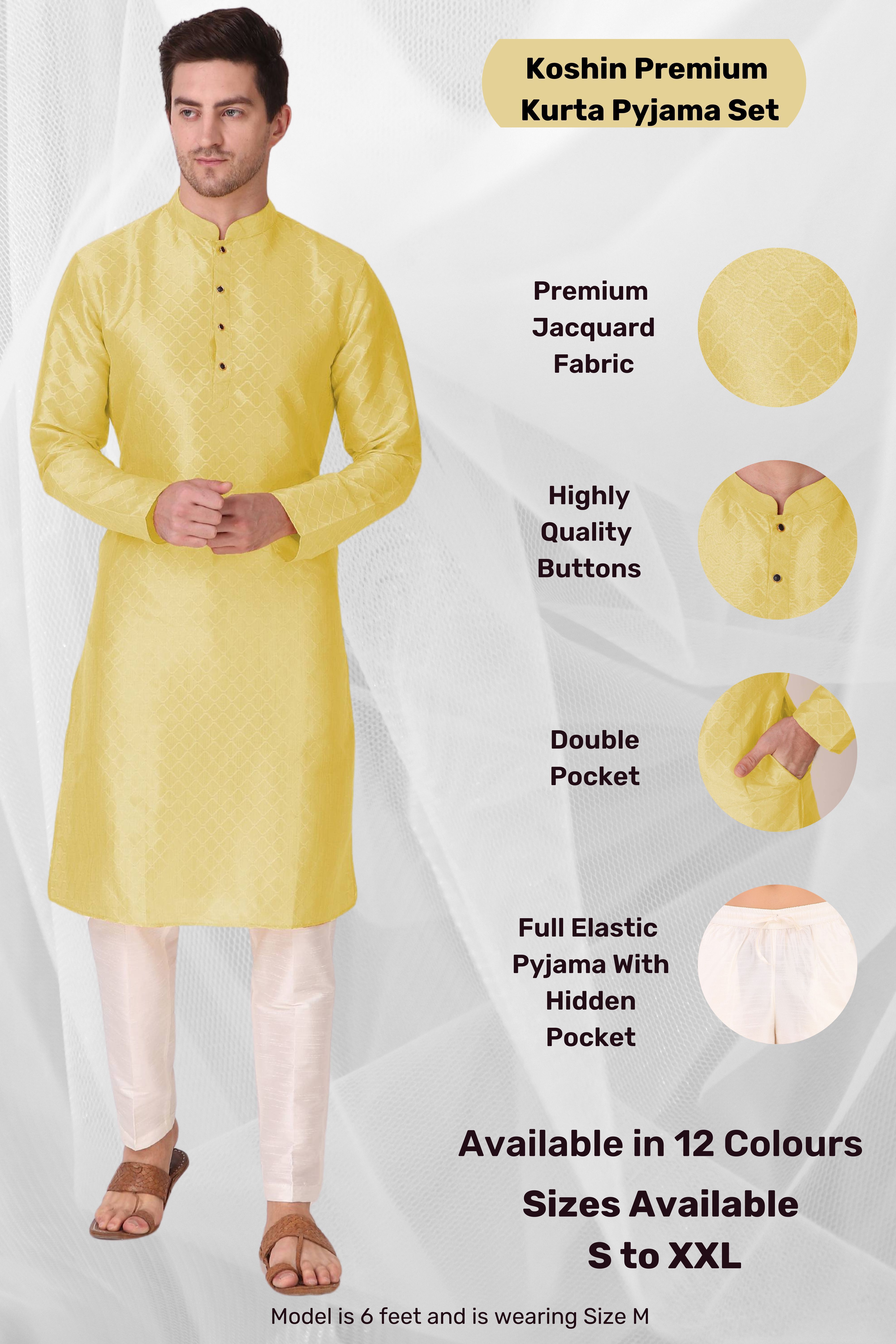 Men Art Silk Kurta Pyjama Set-image-24