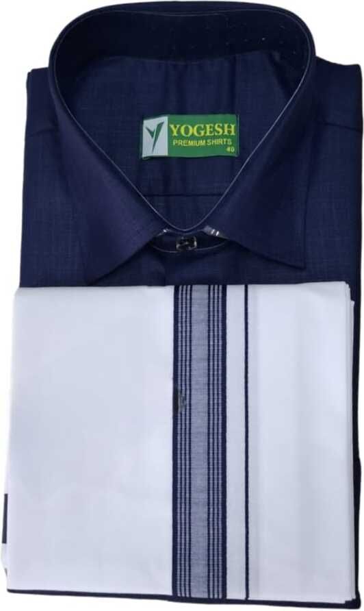 Men Pure Cotton Shirt Dhoti Set-image-13
