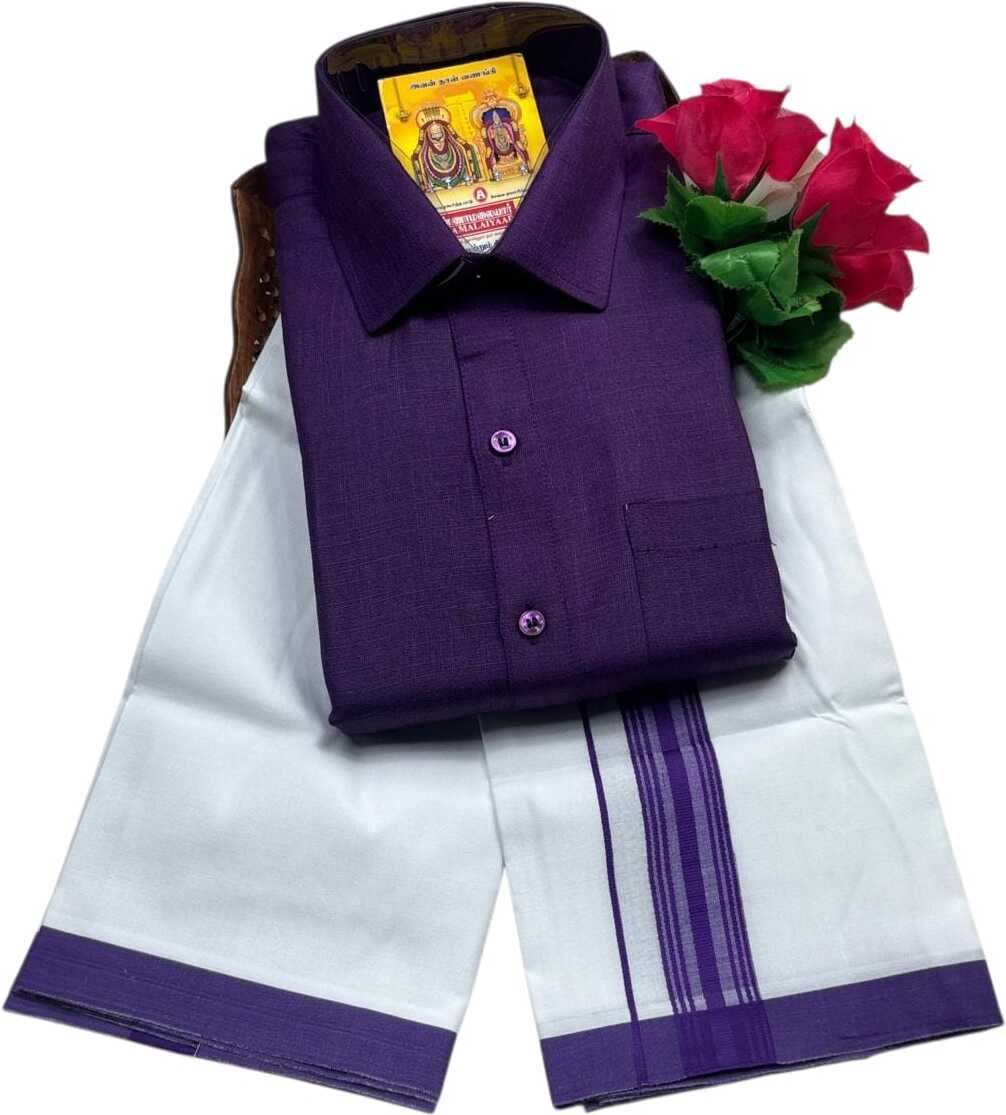 ithazhya enterprises Men Pure Cotton Shirt Dhoti Set-picture-28