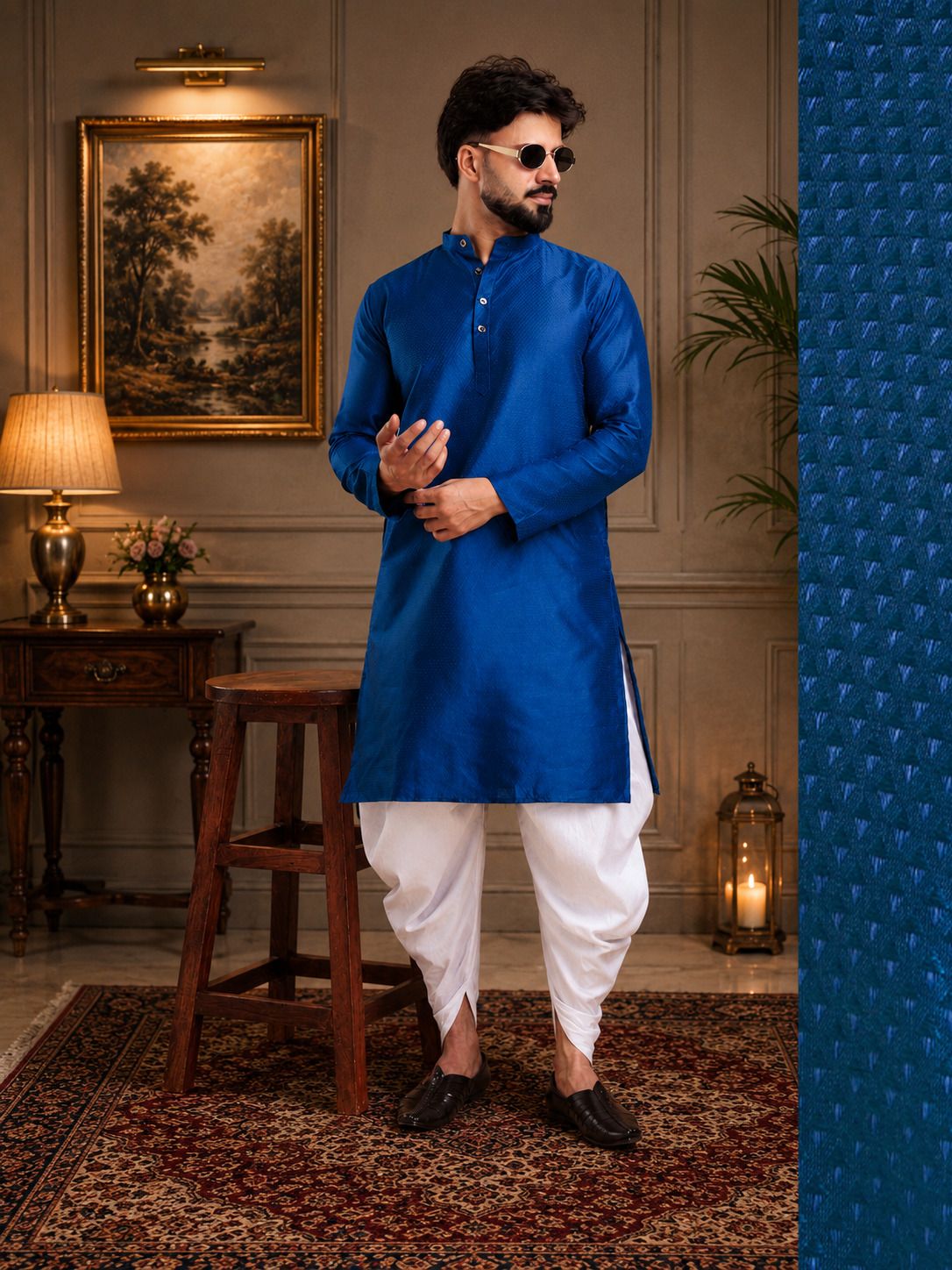 tsarina Men Cotton Silk Kurta Dhoti Pant Set-picture-28