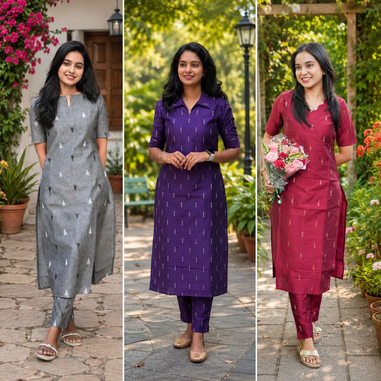 Women Cotton Blend Kurta Pant Set-image-43