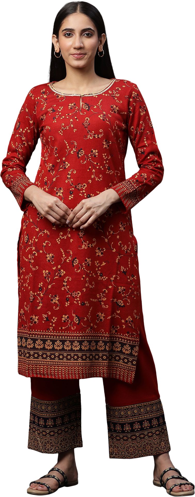 aurelia Women Acrylic Blend Kurti Pant Set-picture-12