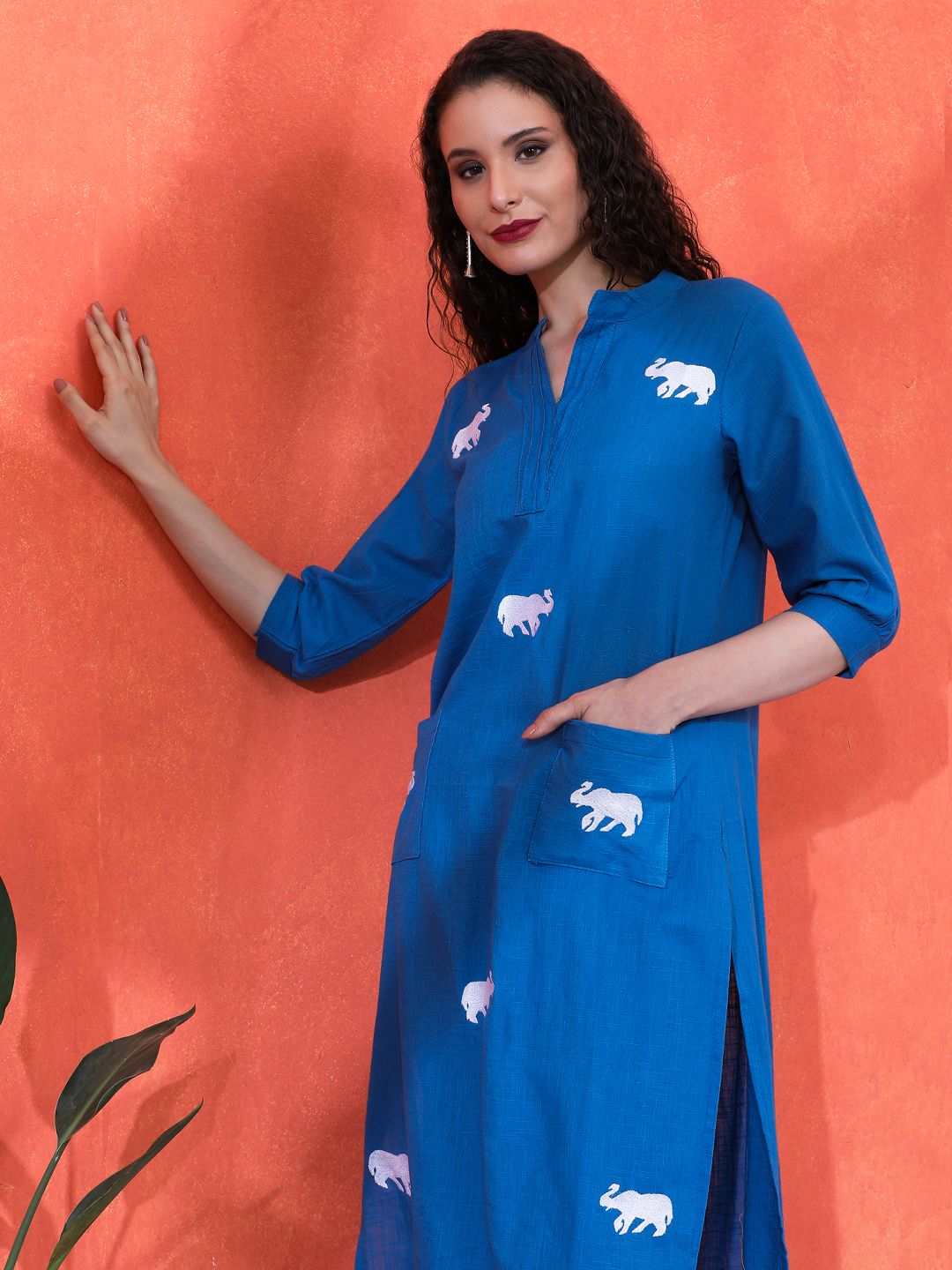 sangria Printed Pure Cotton Straight Kurta for Women-picture-10