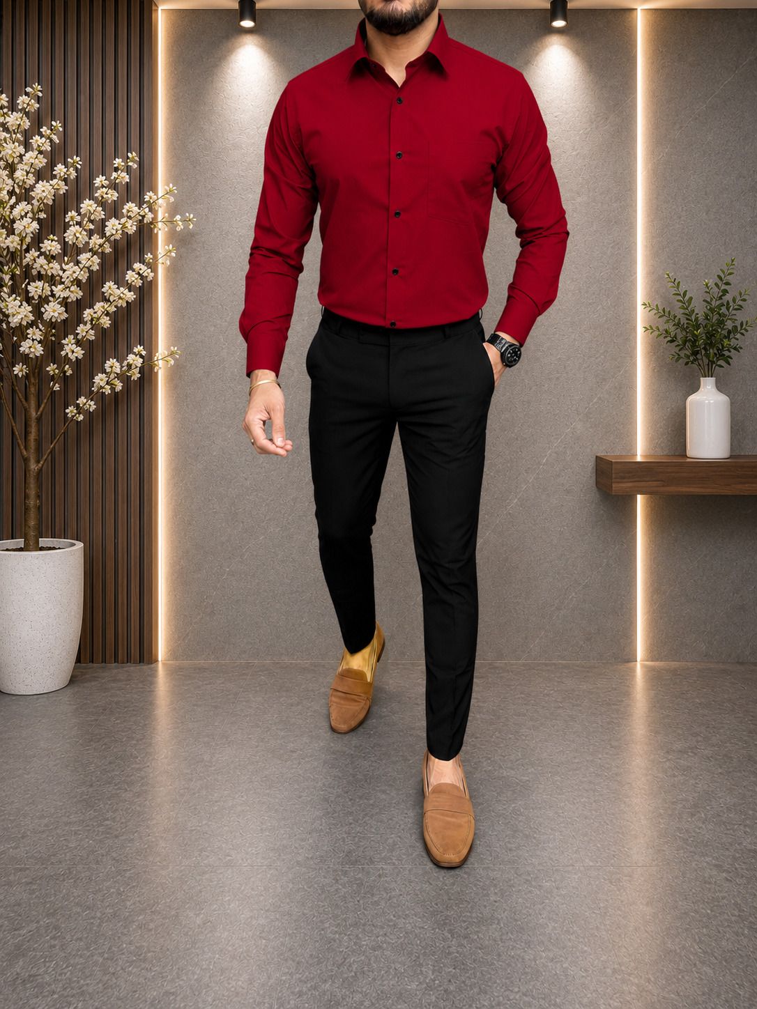 khodiyar fashion Men Cotton Blend Shirt Pant Set-picture-26