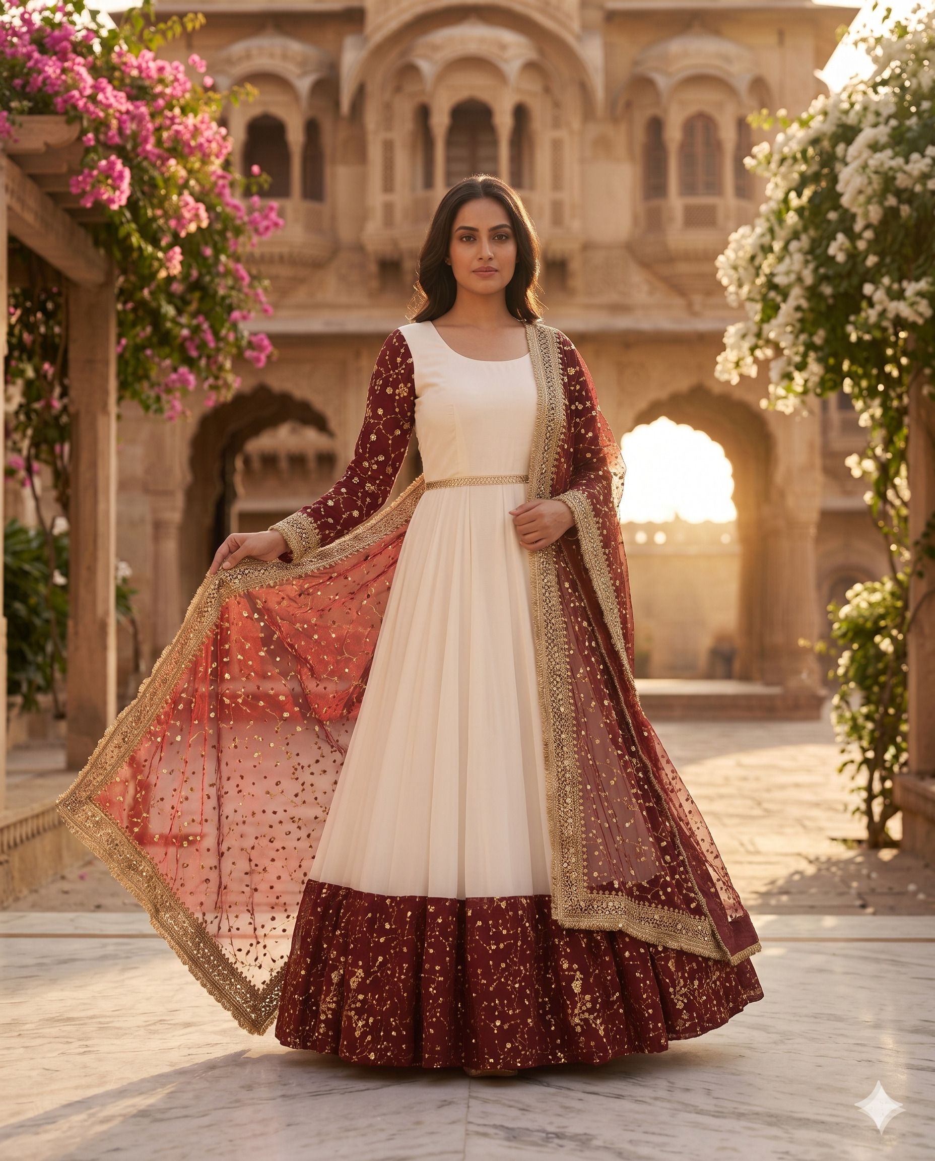nidhi's fashion Embroidered Silk Blend Stitched Anarkali Gown-picture-23