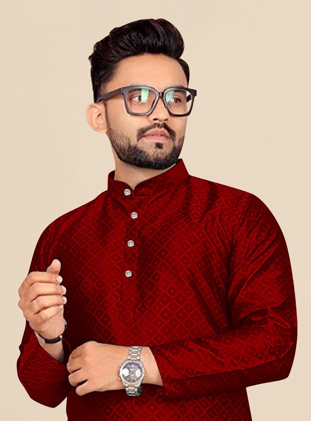Men Cotton Silk Kurta Pyjama Set-image-22