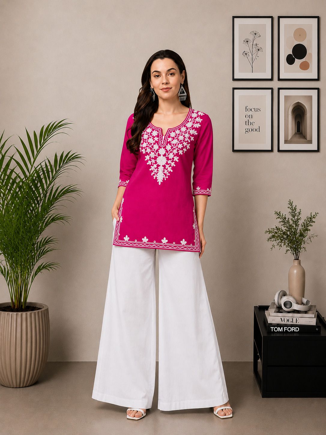 diamond ruby Tunic Palazzos Co-ords Set-picture-2