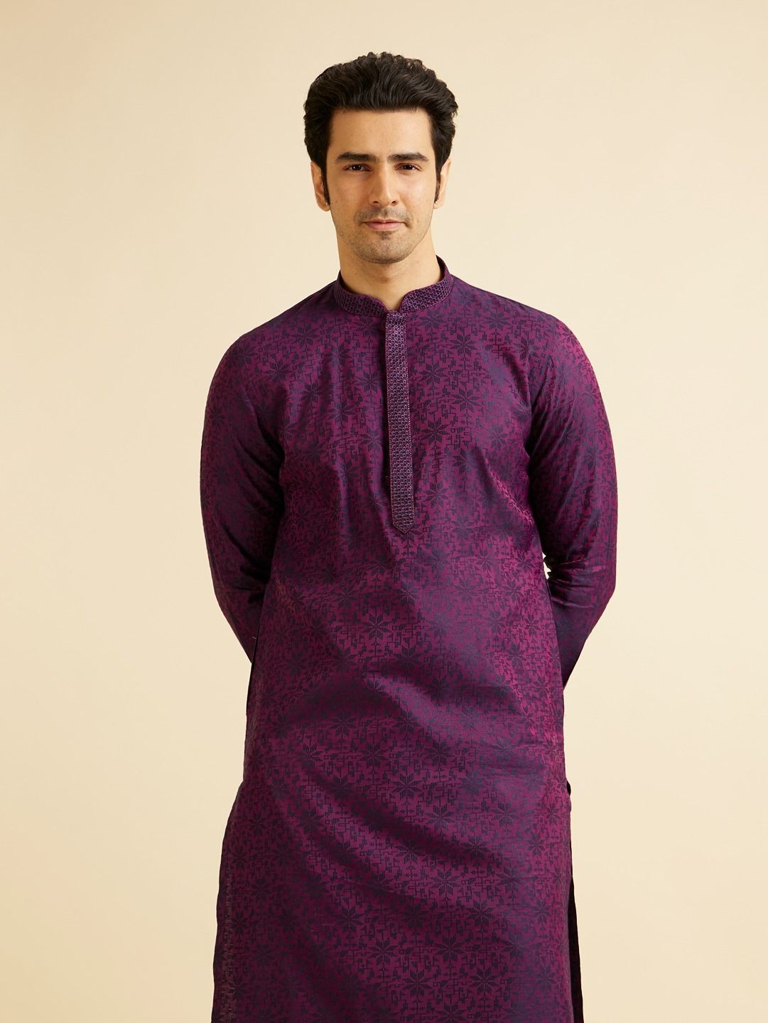manyavar Men Viscose Rayon Kurta Pyjama Set-picture-14