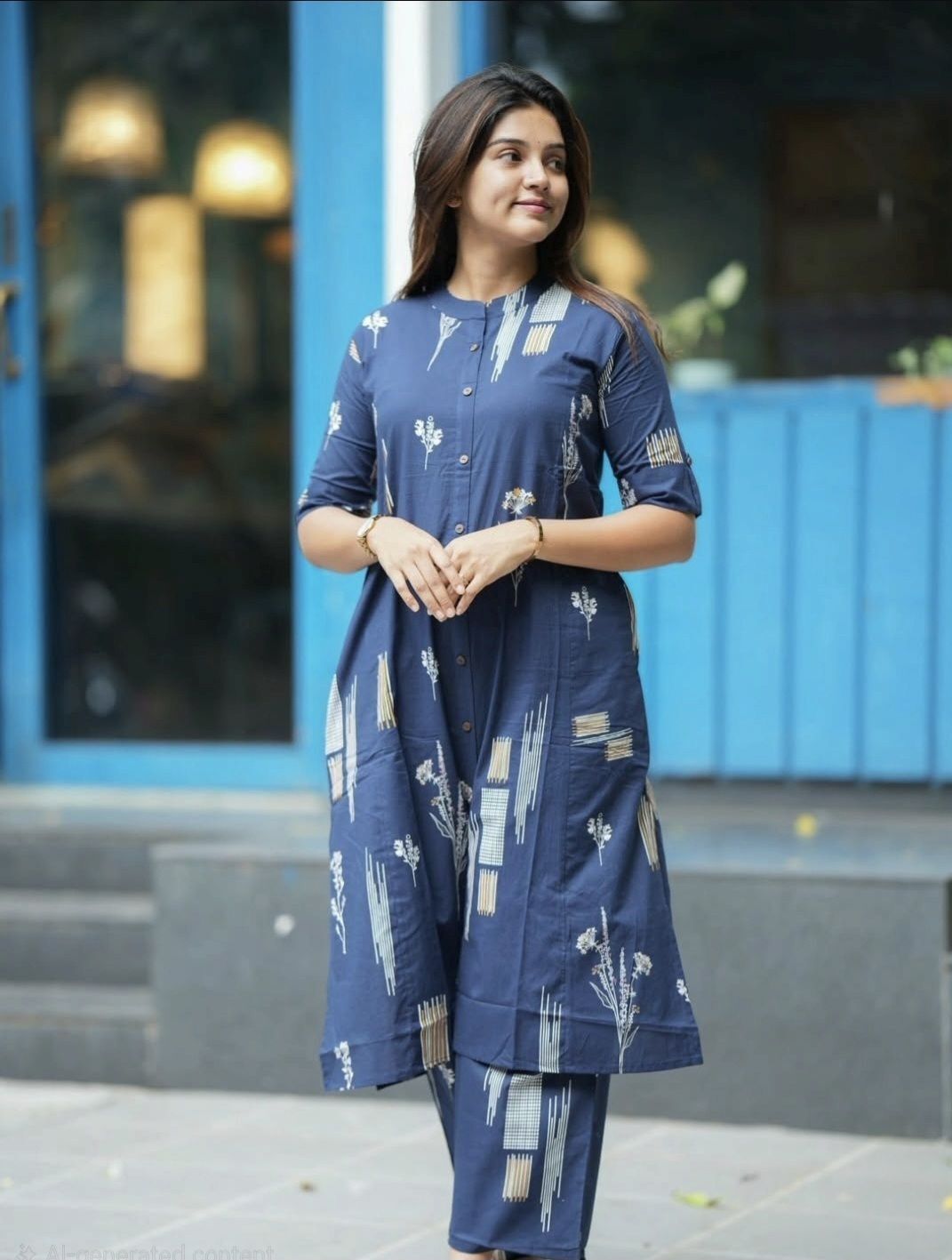 Women Cotton Rayon Kurti Palazzo Set-image-38